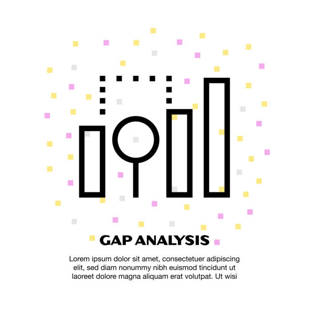 Gap analysis icon vector art illustration