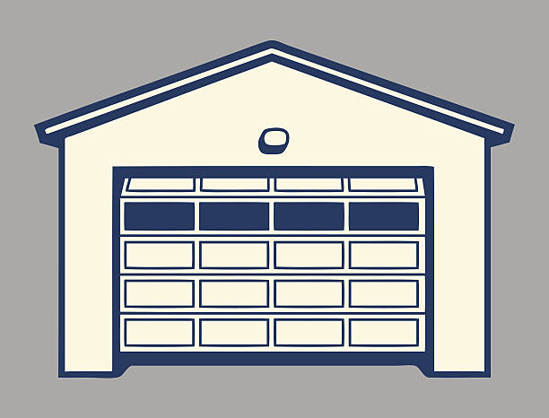 ilustrações de stock, clip art, desenhos animados e ícones de garagem com portas paned - garagem abrindo
