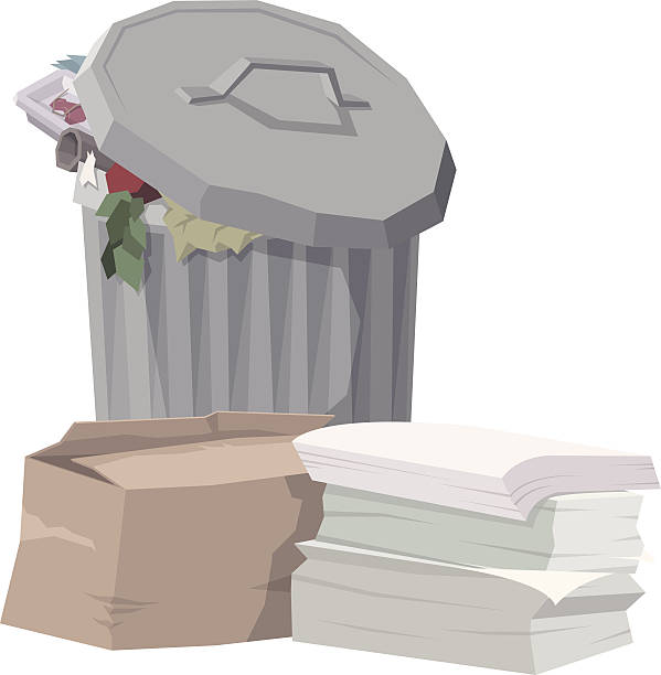 Garbage can vector art illustration
