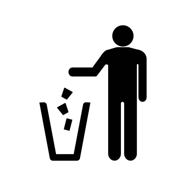 Garbage icon  throwing stock illustrations