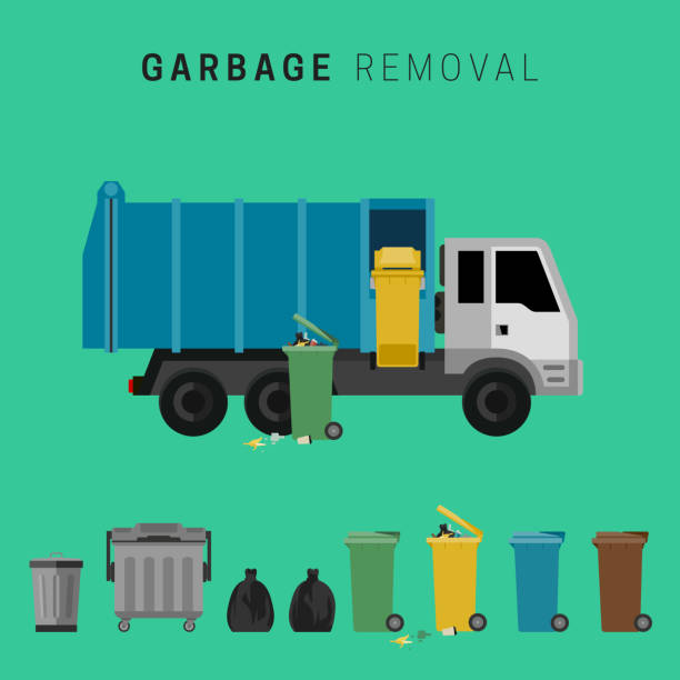 ilustrações, clipart, desenhos animados e ícones de caminhão de lixo e cuns waste - gari