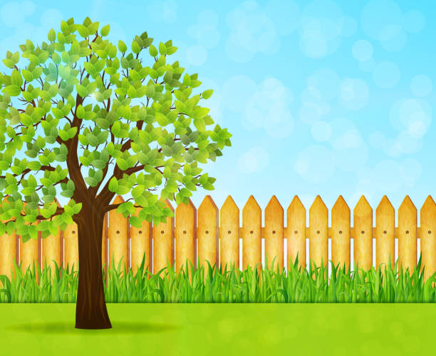 Royalty Free Backyard Fence Clip Art, Vector Images ...
