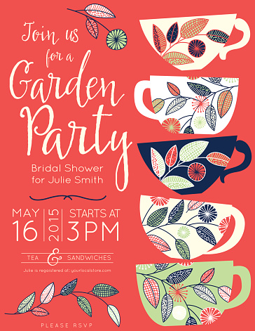 Garden Party Tea Bridal Shower Invitation Template