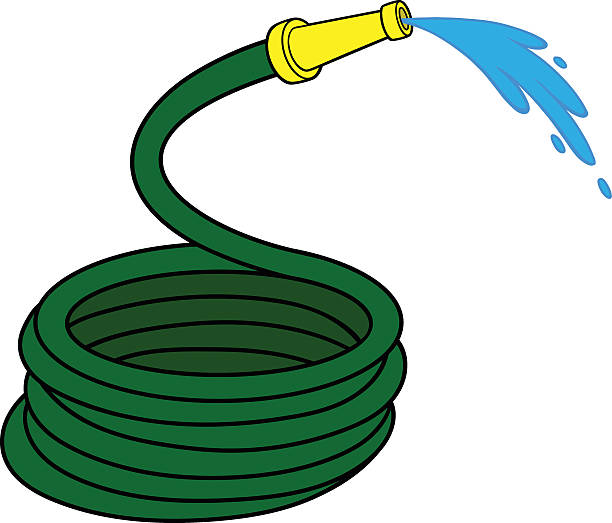 Garden Water Hose A vector illustration of a garden water hose. garden hose stock illustrations
