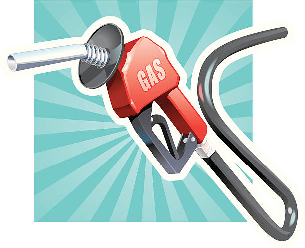 Gas Pump Nozzle Vector illustration of a gas pump nozzle. Separate layers for the outline and background.   gas pump stock illustrations
