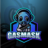 Vector illustration of Gasmask mascot esport logo design