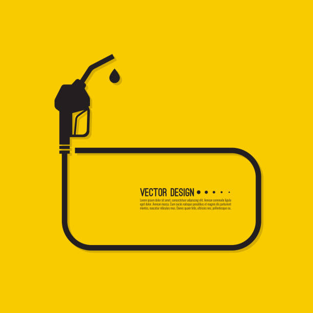 Gasoline pump nozzle sign. Gasoline pump nozzle sign. Fuel pump petrol station. Vector refuel service illustration. gas pump stock illustrations