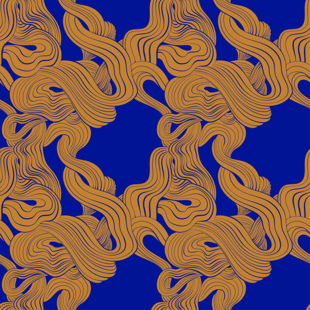 gastronomic abstract pattern of pasta gastronomic abstract pattern of pasta, seamless vector ornament on blue background pasta silhouettes stock illustrations