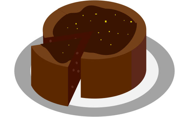 ilustrações de stock, clip art, desenhos animados e ícones de gateau chocolate whole cake isometric - bolos de chocolate