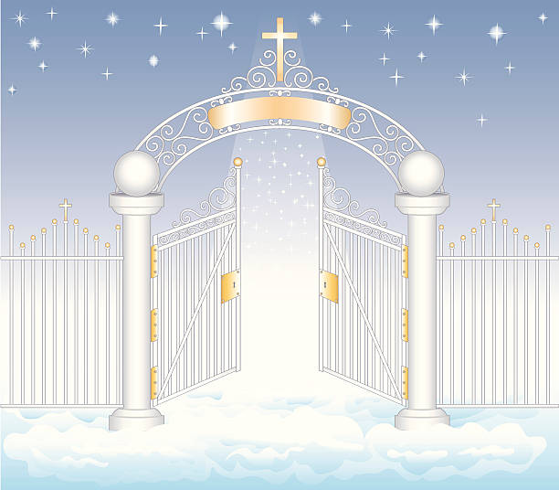 ворота неба - pics of the heaven gates stock illustrations.