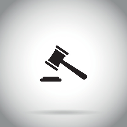 Gavel icon Judge hammer symbol auction