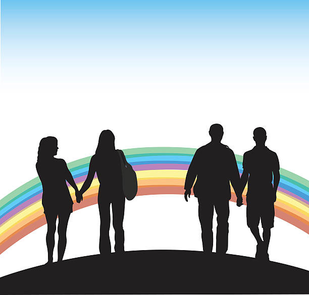 gay couples and rainbow - 同性情侶  幅插畫檔、美工圖案、卡通及圖標