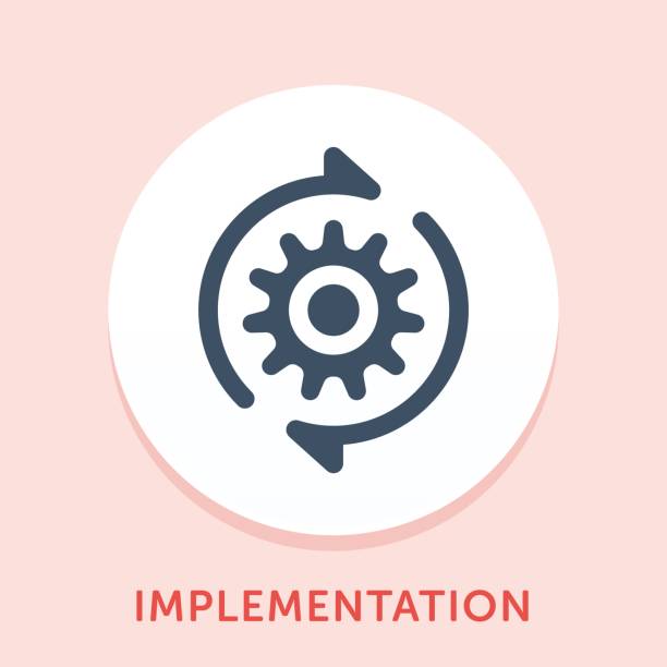 Gear Curve Icon Curved Style Line Vector Icon for Implementation. execution stock illustrations