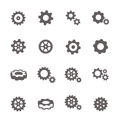 Simple Set of Gear Related Vector Icons for Your Design.