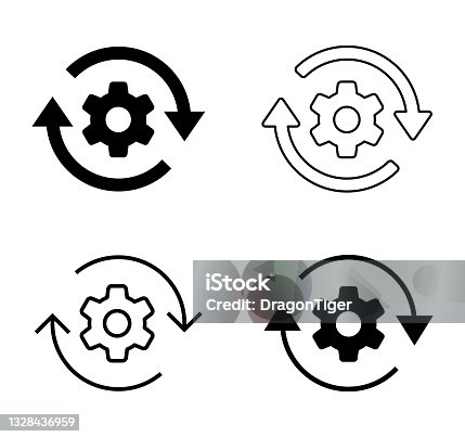 istock Gears and Rotating arrow vector icon Material 1328436959
