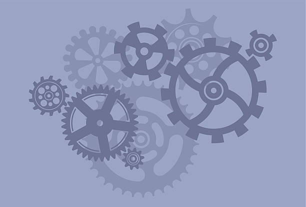 Gears (various color options) vector art illustration