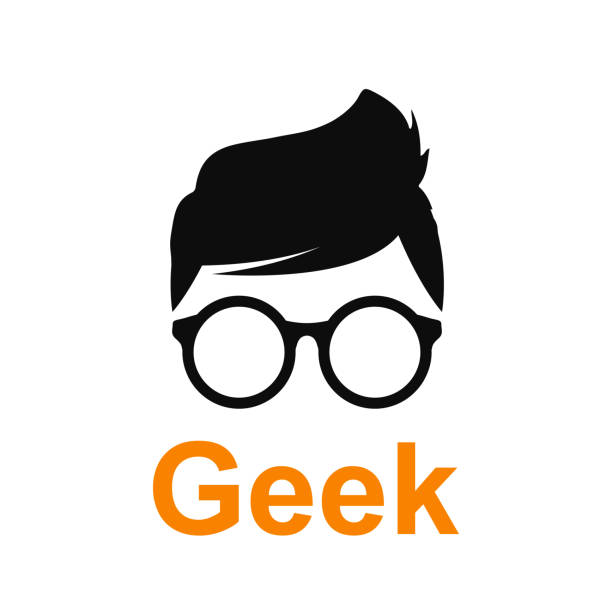 ilustrações, clipart, desenhos animados e ícones de ícone geek ou nerd-vetor stock - geek