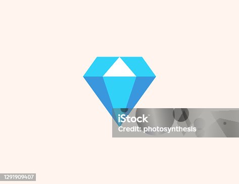istock Gem Stone vector icon. Isolated Diamond, Gem Stone, Jewellery flat, colored illustration symbol - Vector 1291909407