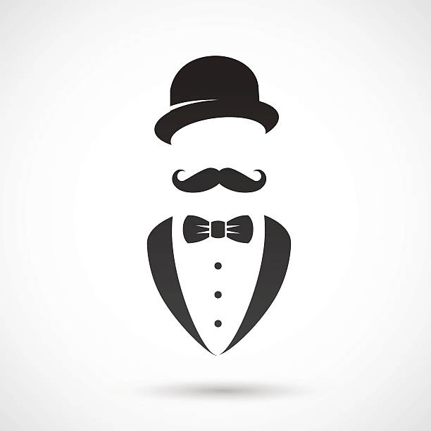 ilustrações, clipart, desenhos animados e ícones de ícone de cavalheiro conjunto. - bigode
