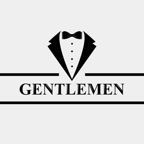 Gentleman icon. Suit icon isolated on white background. Gentleman icon. Suit icon isolated on white background. Flat design. Vector illustration bow tie stock illustrations