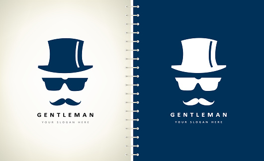 Gentleman vector design. Top hat, glasses and mustache.