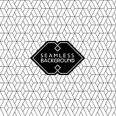 seamless retro art deco black and white background with hipster label or badge