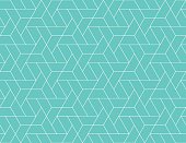 Geometric grid with intricate hexagonal and triangular shapes seamless pattern design, repeating background for web and print purposes
