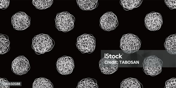 istock Geometric illustration polkadots background. Seamless pattern. 1361450588