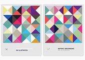Geometric mosaic pattern banner backgrounds for design
