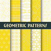 Vector illustration 10 geometric seamless patterns.