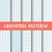 Vector illustration 10 line Geometric seamless patterns.