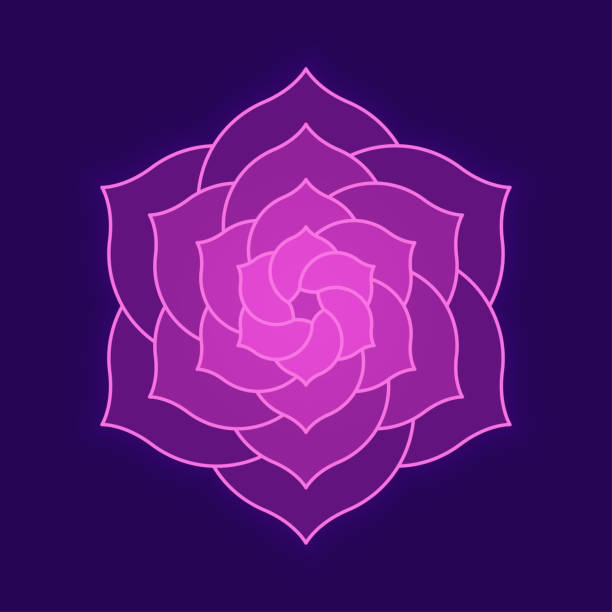 Geometric pink flower design  sacred geometry stock illustrations