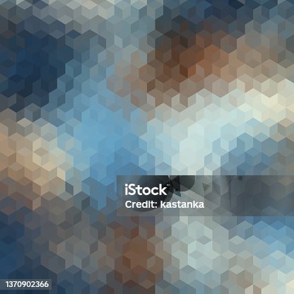 istock Geometric polygonal pattern of a cubes in low poly style. 1370902366