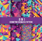Geometric seamless pattern background collection. Available in 8 different forms, suitable for your design elements and background