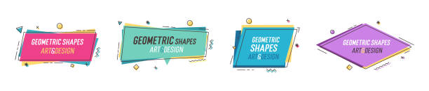 Geometric shapes with abstract elements and place for text. Vector graphic design illustrations for advertising, sales, marketing, design and art projects, posters, Vector eps10 box container illustrations stock illustrations