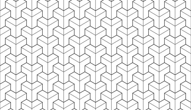 geometric trangle seamless pattern vector art illustration