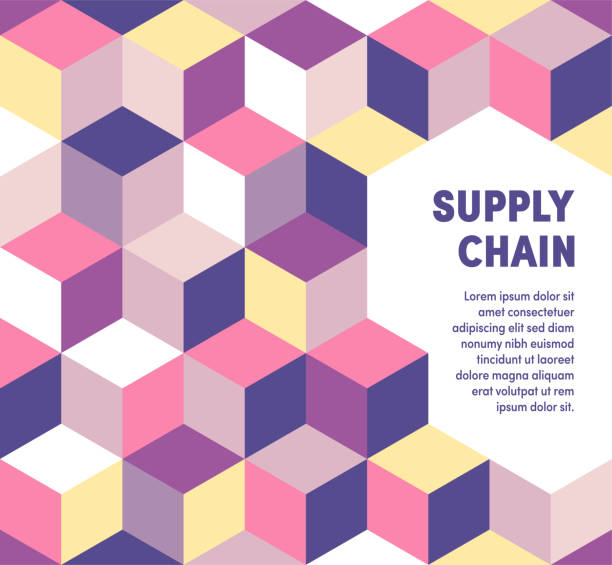 Vibrant supply chain graphic design makes typography stand out. Eye-catching ad template to boost brochures, reports, posters, presentations, banners or web pages.