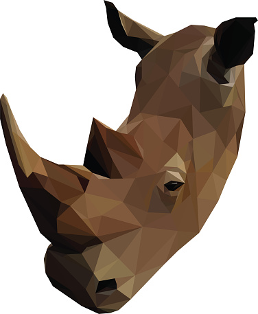 Geometrical Red Brown Rhino head