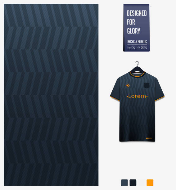 Geometry pattern on blue gradient background for soccer jersey, football kit, bicycle, e-sport, basketball, sports uniform, t-shirt mockup template. Fabric textile design. Abstract sport background. Geometry pattern on blue gradient background for soccer jersey, football kit, bicycle, e-sport, basketball, sports uniform, t-shirt mockup template. Fabric textile design. Abstract sport background. Vector Illustration. soccer patterns stock illustrations