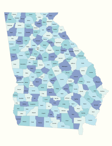 Georgia state - county map
