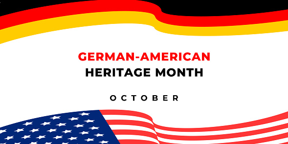 German american heritage month. Vector web banner, background, poster, card for social media, networks. Text German-american heritage month, october on white background.