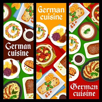 German cuisine restaurant food vector banners