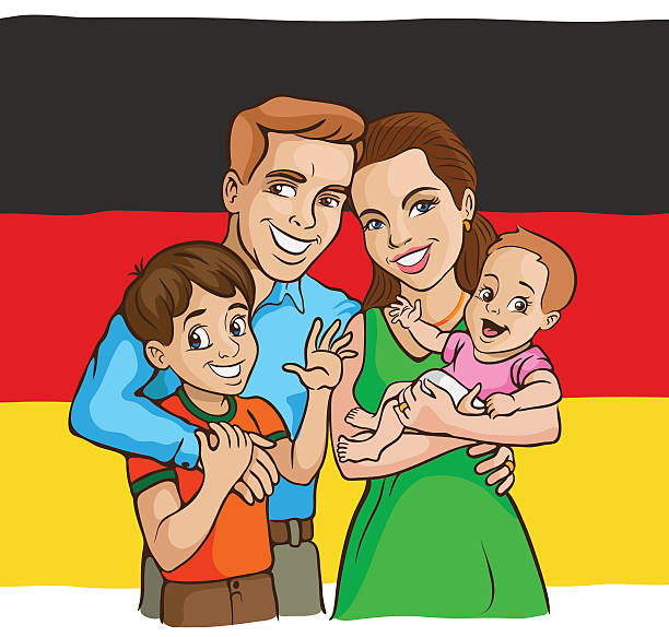 bildbanksillustrationer, clip art samt tecknat material och ikoner med german family - f��rg