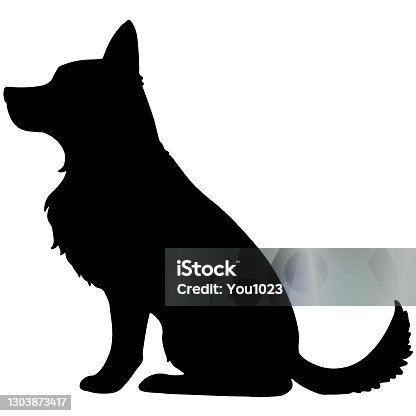 istock German Shepherd Sitting Silhouette 1303873417