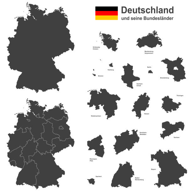 독일 및 그것의 연방 국가 - 라인란트팔츠 주 stock illustrations