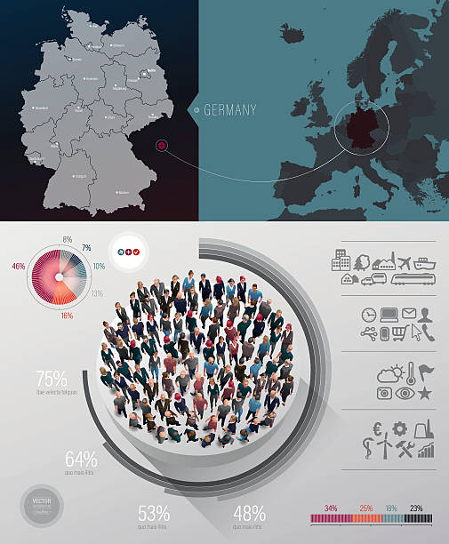 독일 맵 인포그래픽 - 라인란트팔츠 주 stock illustrations
