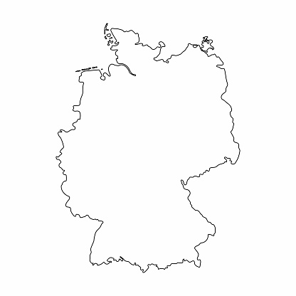 Germany Map Outline Graphic Freehand Drawing On White Background Vector