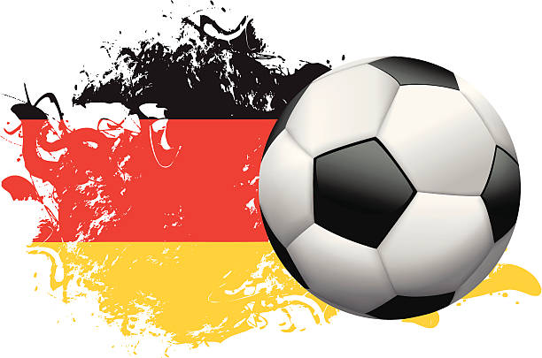 bildbanksillustrationer, clip art samt tecknat material och ikoner med germany soccer grunge design - f��rg