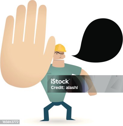 istock Gesturing(Hand Sign): Foreman showing stop( No Enter! Hold On! Deadend! ) 165643772