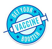 Get your vaccine booster shot dose COVID-19 booster shot badge symbol.